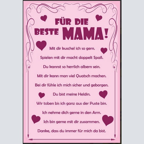 Nostalgie spruch schild familie für die besten mama 20x30