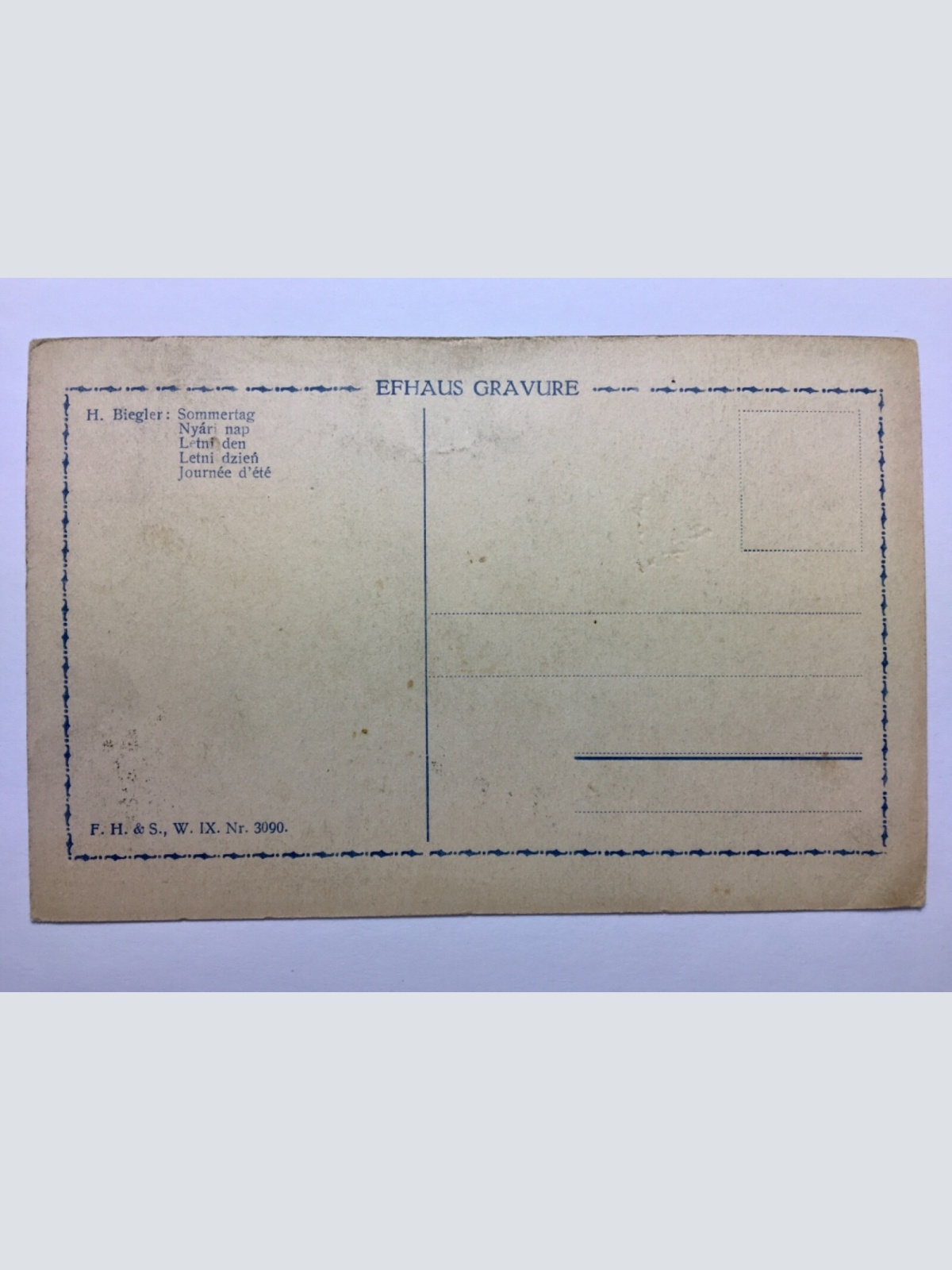 Sommertag (H. Biegler) - Frau in Boot / Künstlerkarte 30035 TH