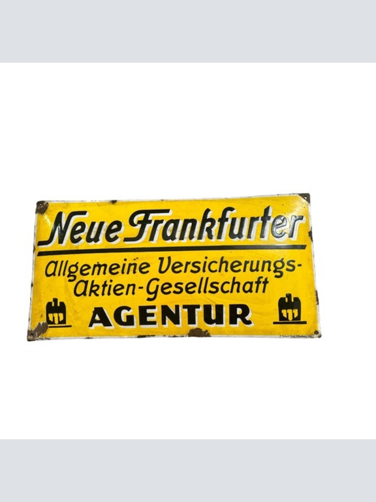 Original Schild Neue Frankfurter Versicherungs Agentur  66x33