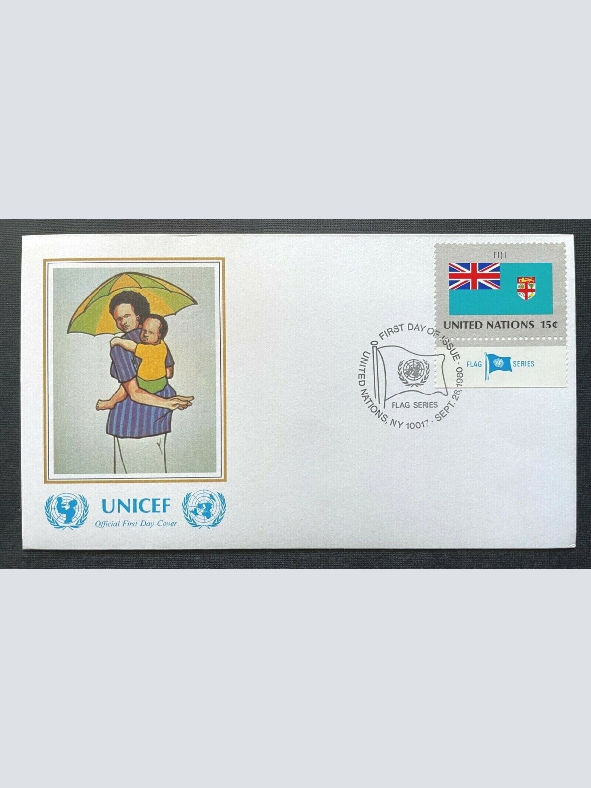 Brief Unicef FDC Flagge Fiji Fong Mother and Child ca.16,4x9,3cm 410311 PR