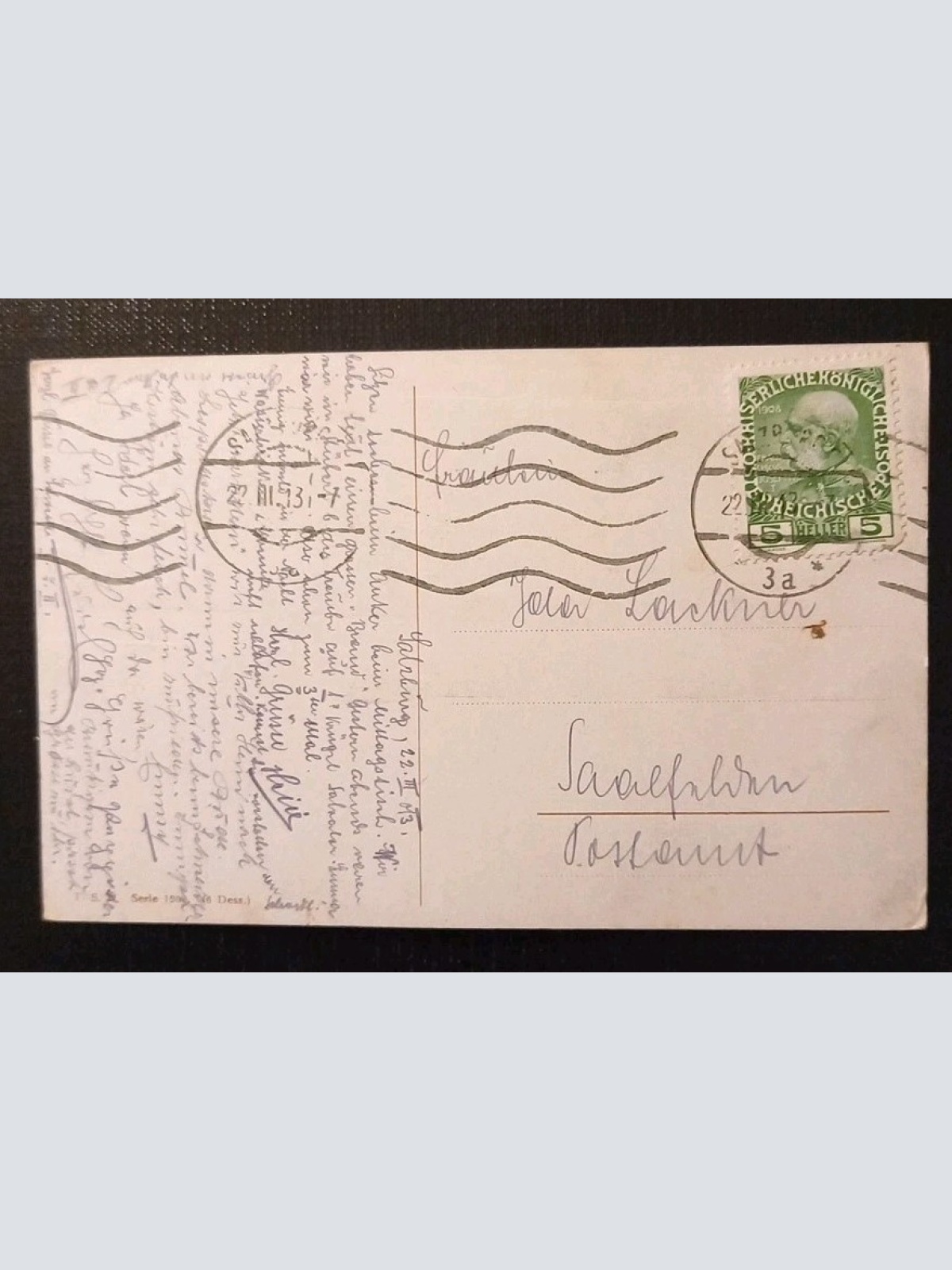 Künstlerkarte Hund und Katze Katzen Bulldogge  Gr1 J