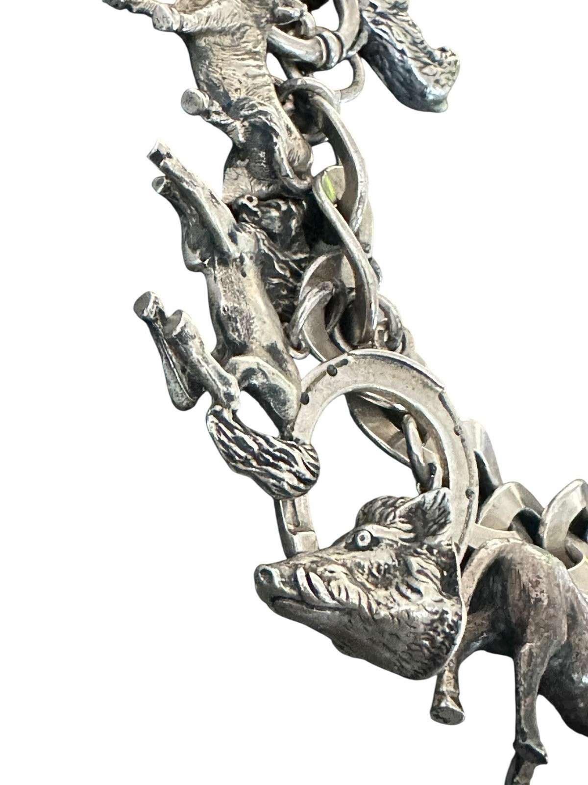 Highlight Charivari Kette Silber 13 Anhänger Tiere Silber Kette 22 cm gepunzt