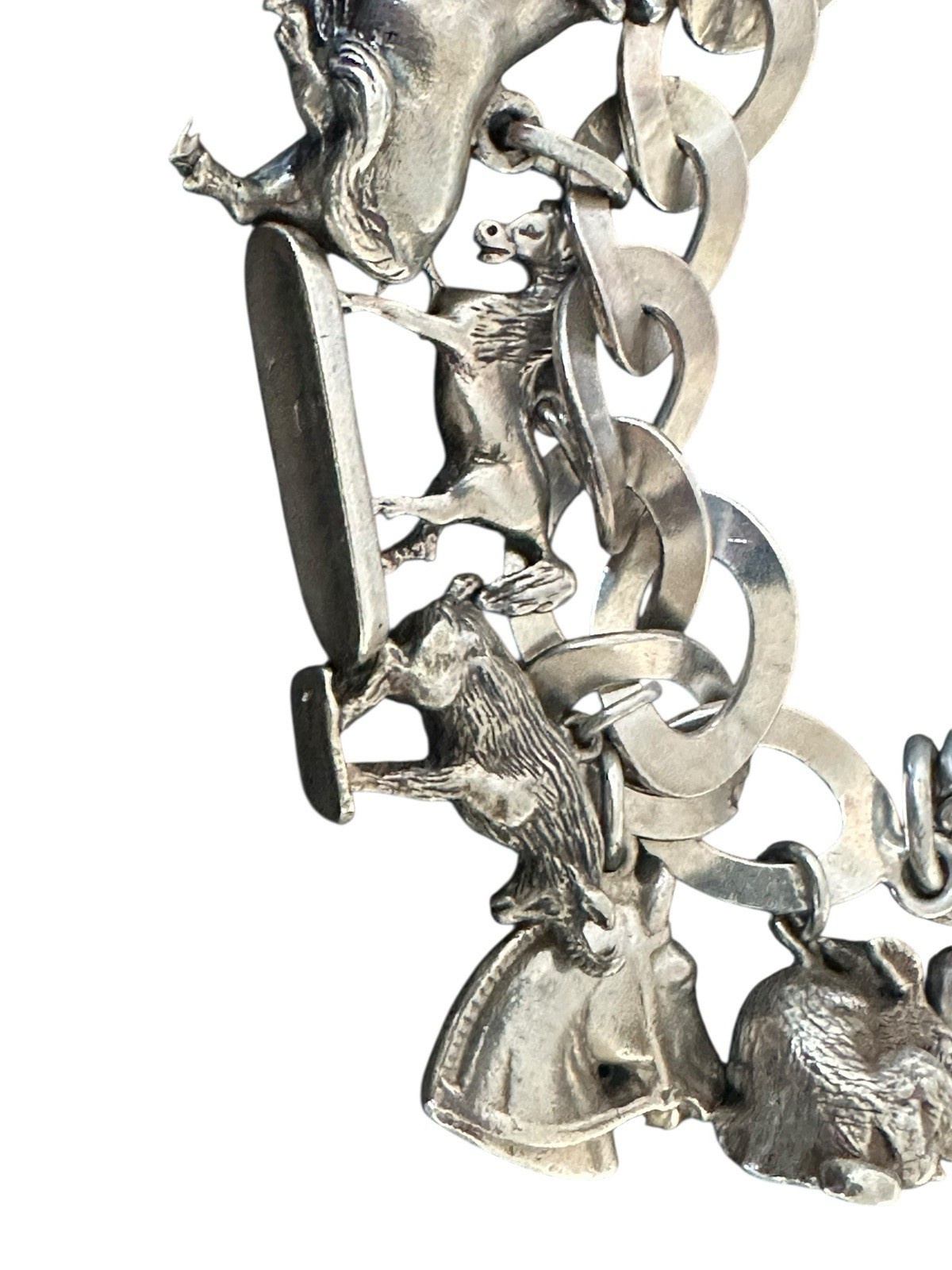 Highlight Charivari Kette Silber 13 Anhänger Tiere Silber Kette 22 cm gepunzt