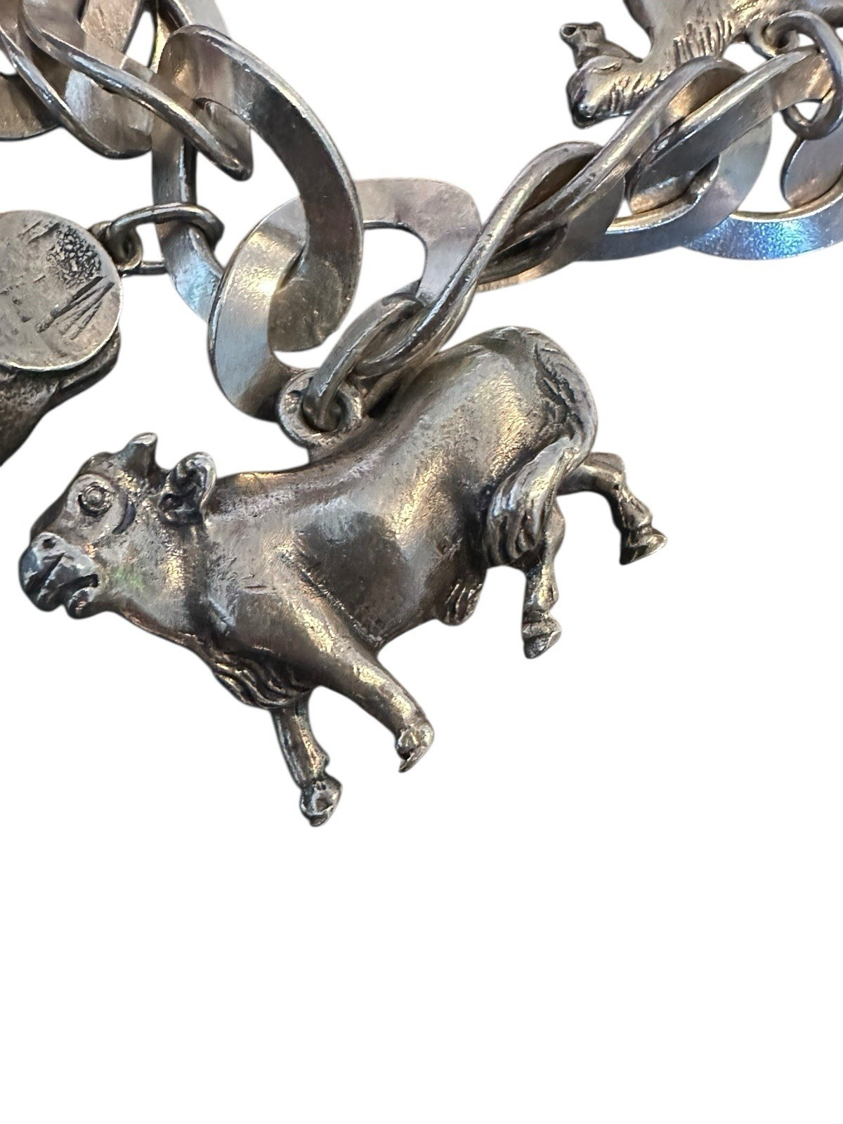 Highlight Charivari Kette Silber 13 Anhänger Tiere Silber Kette 22 cm gepunzt