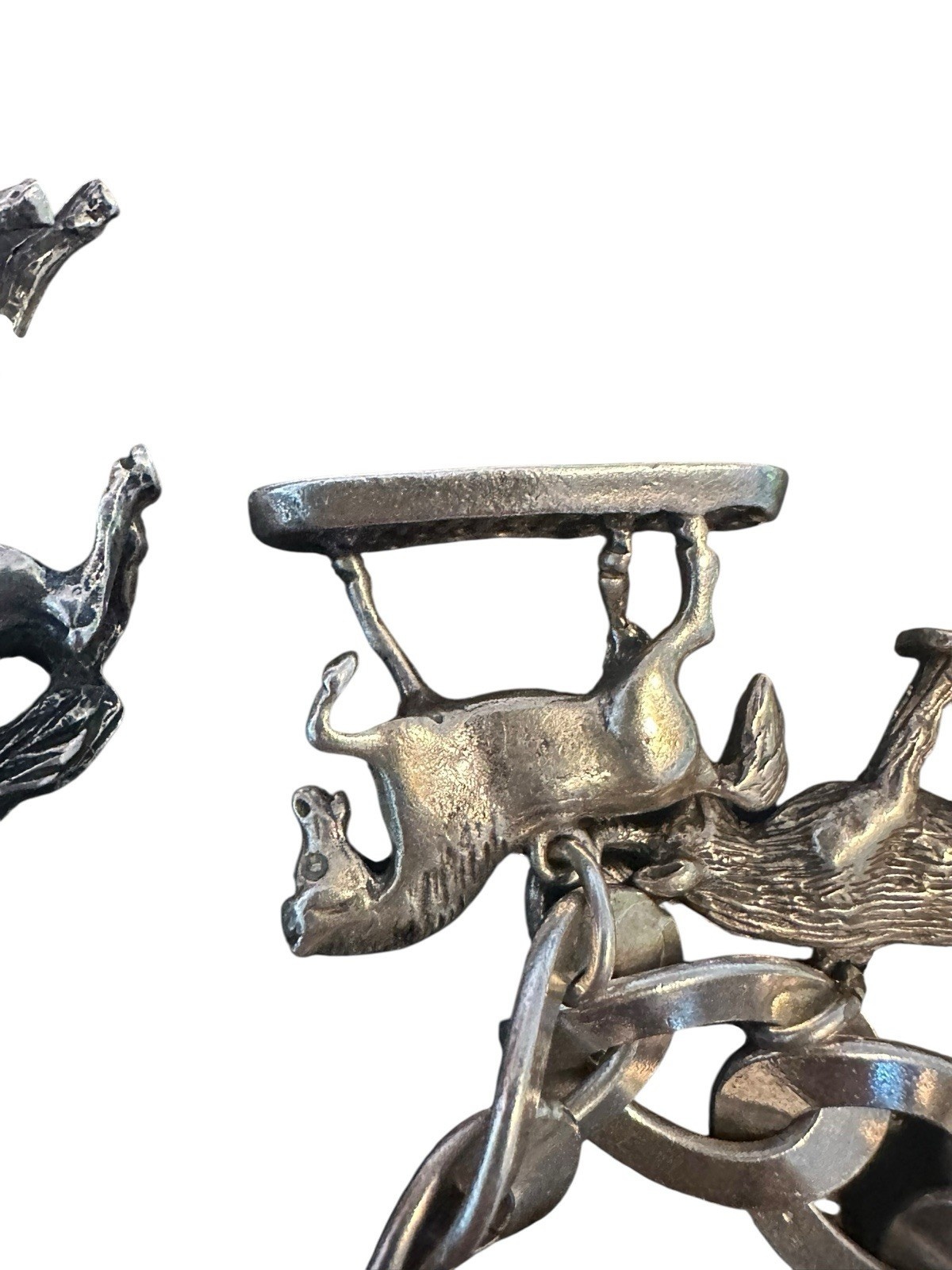 Highlight Charivari Kette Silber 13 Anhänger Tiere Silber Kette 22 cm gepunzt