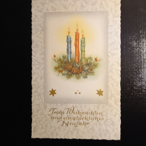 Frohe Weihnachten, 3 Kerzen, Glückwunschkarte 402272 gr