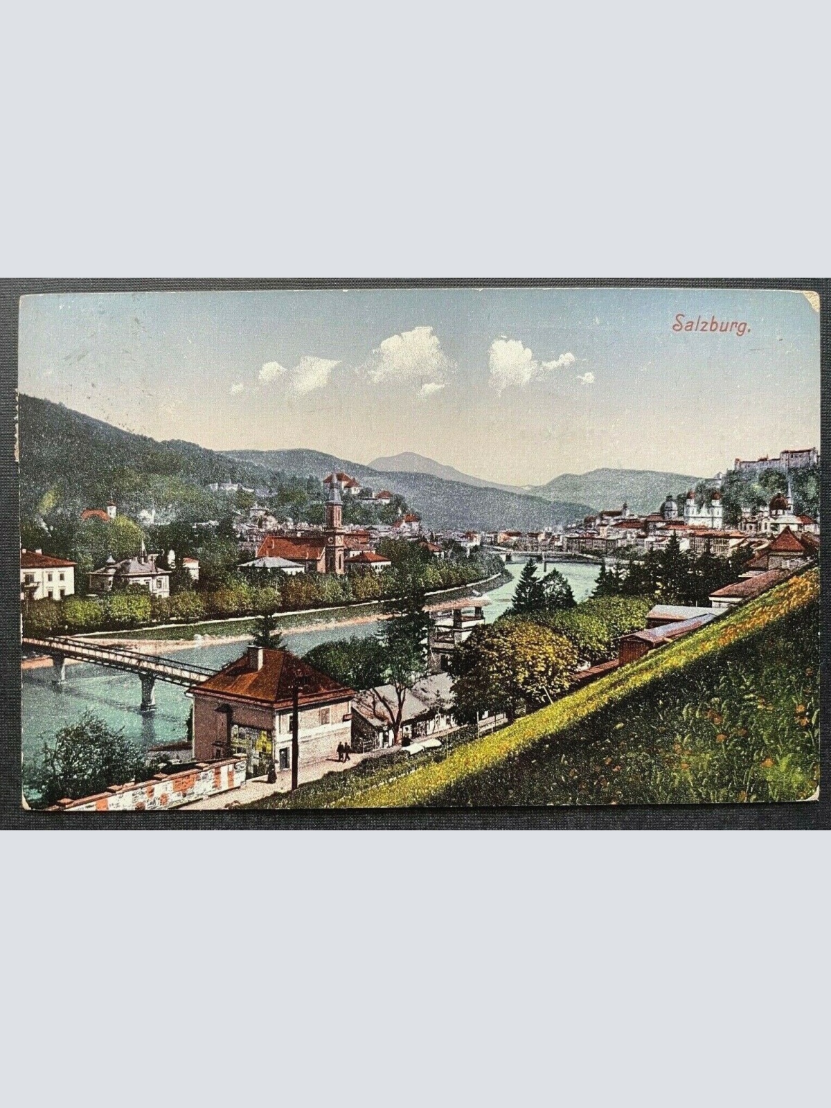 Salzburg Stadt Salzach Fluss Brücke Festung Burg Kirche Österreich 410859 TH