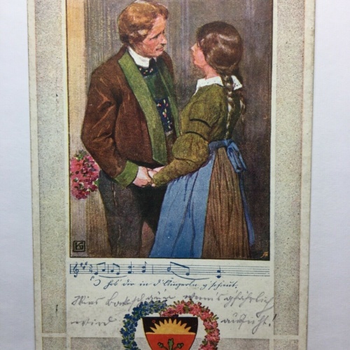 Deutscher Schulverein - Paar blickt sich an / Künstlerkarte 30139 TH