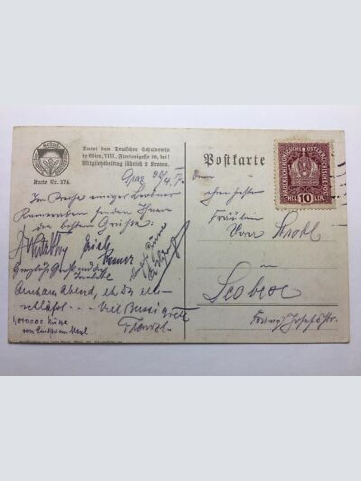 Deutscher Schulverein - Paar blickt sich an / Künstlerkarte 30139 TH