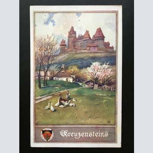 Deutscher Schulverein - Kreuzenstein - Burg Gänse - Künstlerkarte 16005 TH