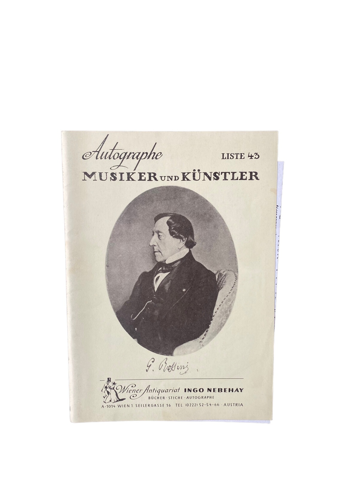4483 LISTE 43. AUTOGRAPHE MUSIKER UND KÜNSTLER. WIENER ANTIQUARIAT INGO NEBEHAY
