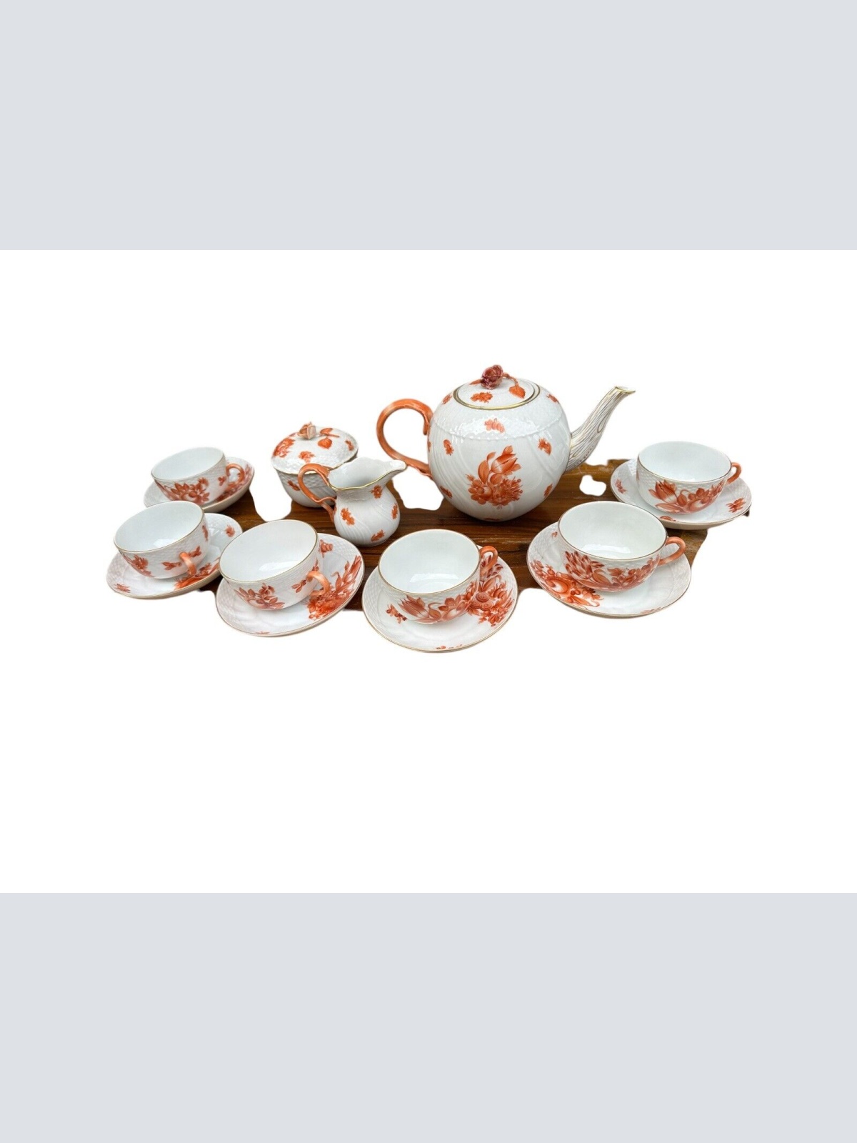 HEREND TEE SERVICE FÜR 6 PERSONEN  Marke von  1942 Rar