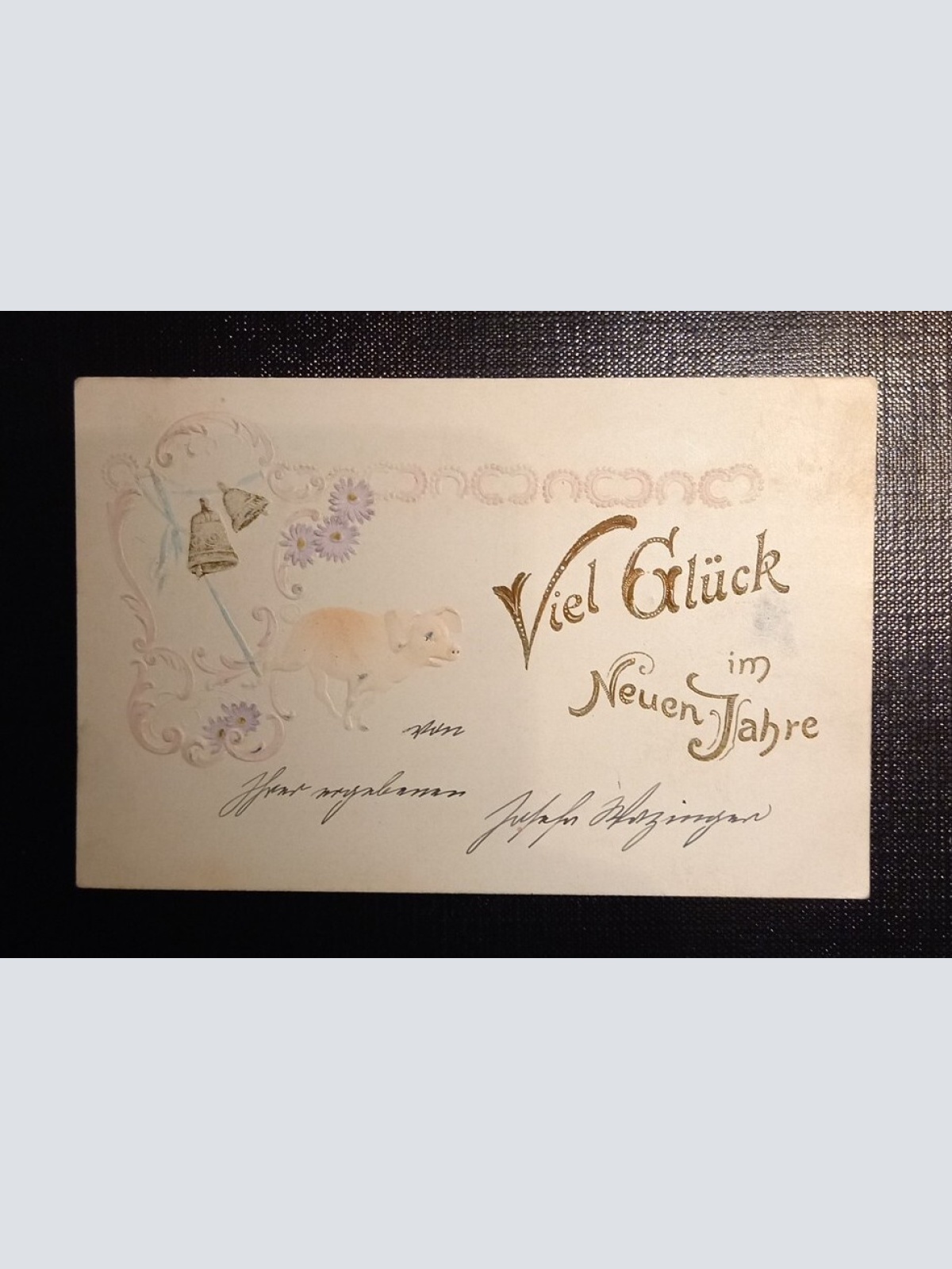 Prägekarte Viel Glück Im Neuen Jahr Schwein 650466 Ga E