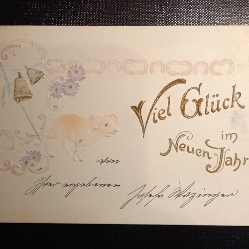 Prägekarte Viel Glück Im Neuen Jahr Schwein 650466 Ga E