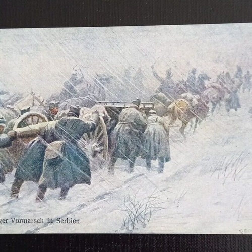 Kriegskarte Schwieriger Vormarsch In Serbien 0149 Ga E