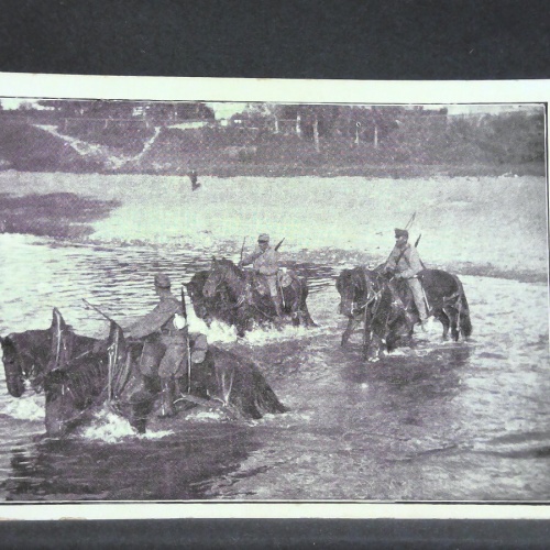 Kriegsbilder 1914 Fluss Pferde Soldaten Österreichische Armee JW 165474