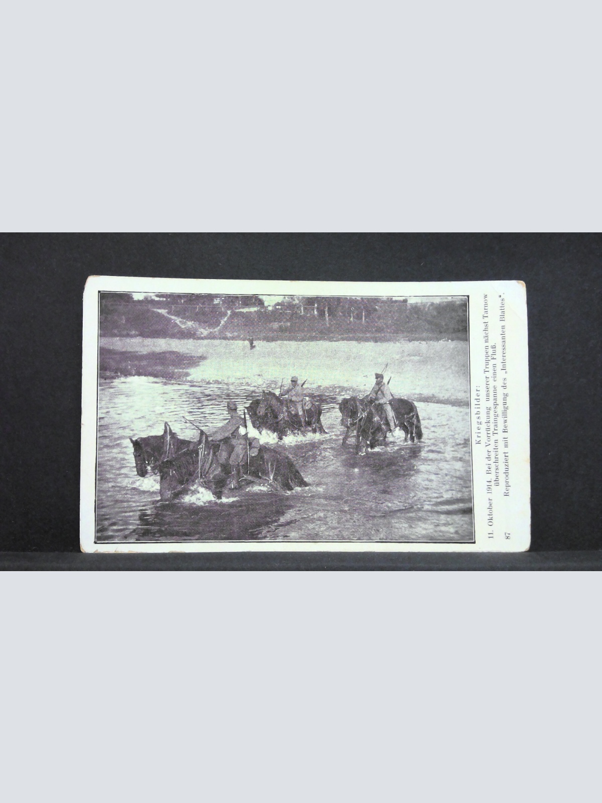 Kriegsbilder 1914 Fluss Pferde Soldaten Österreichische Armee JW 165474