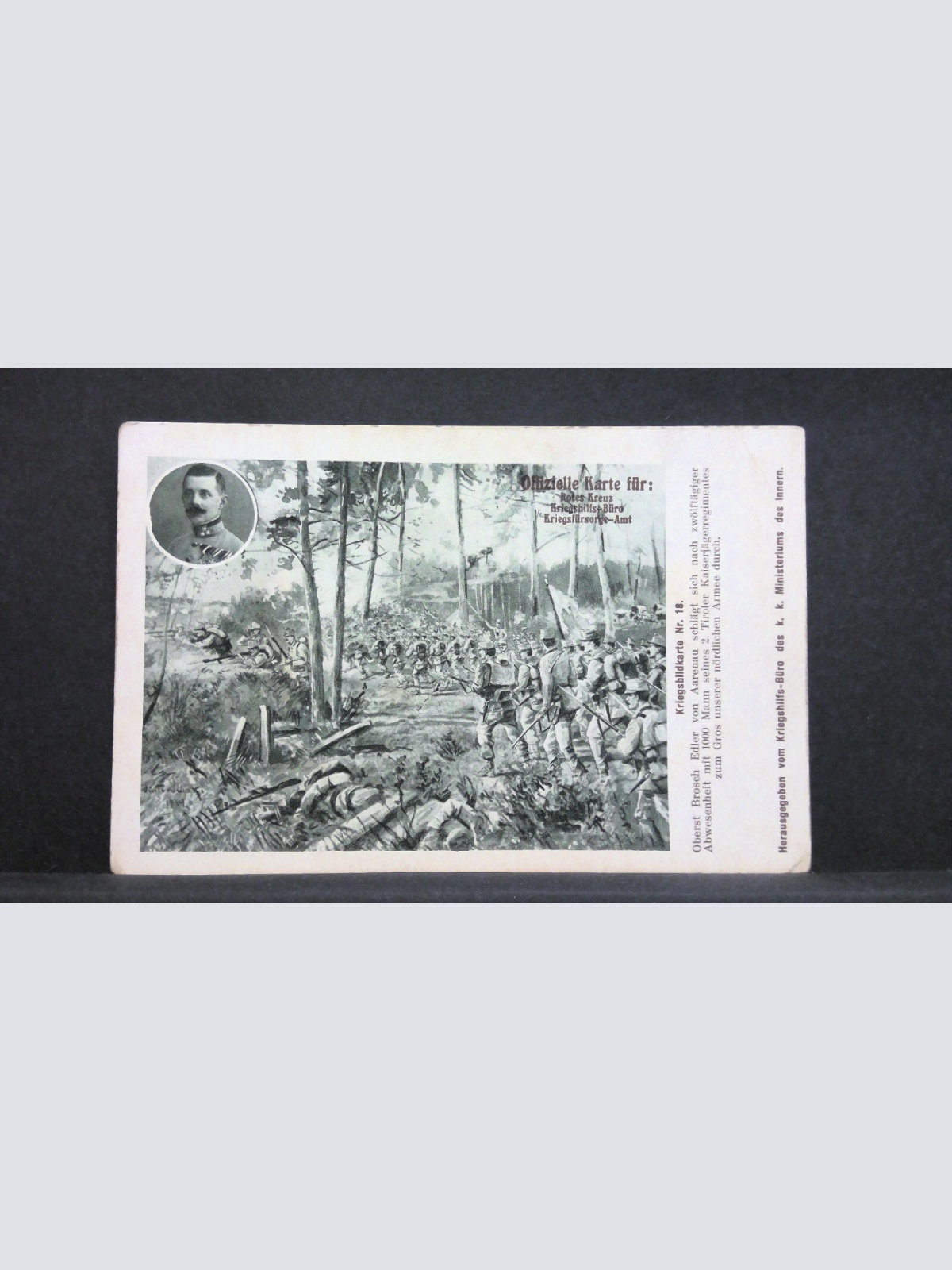 Kriegsbildkarte Nr. 18 Oberst Brosch Edler Österreichische Armee JW 165449
