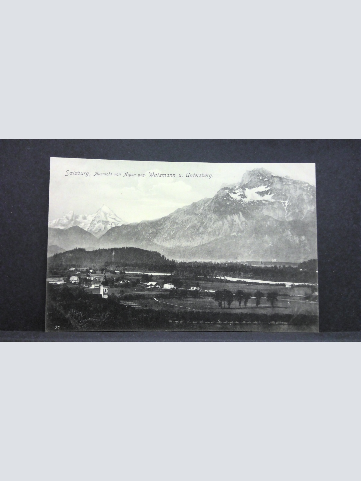 Salzburg Aussicht von Aigen gegen Watzmann und Untersberg JW 165630