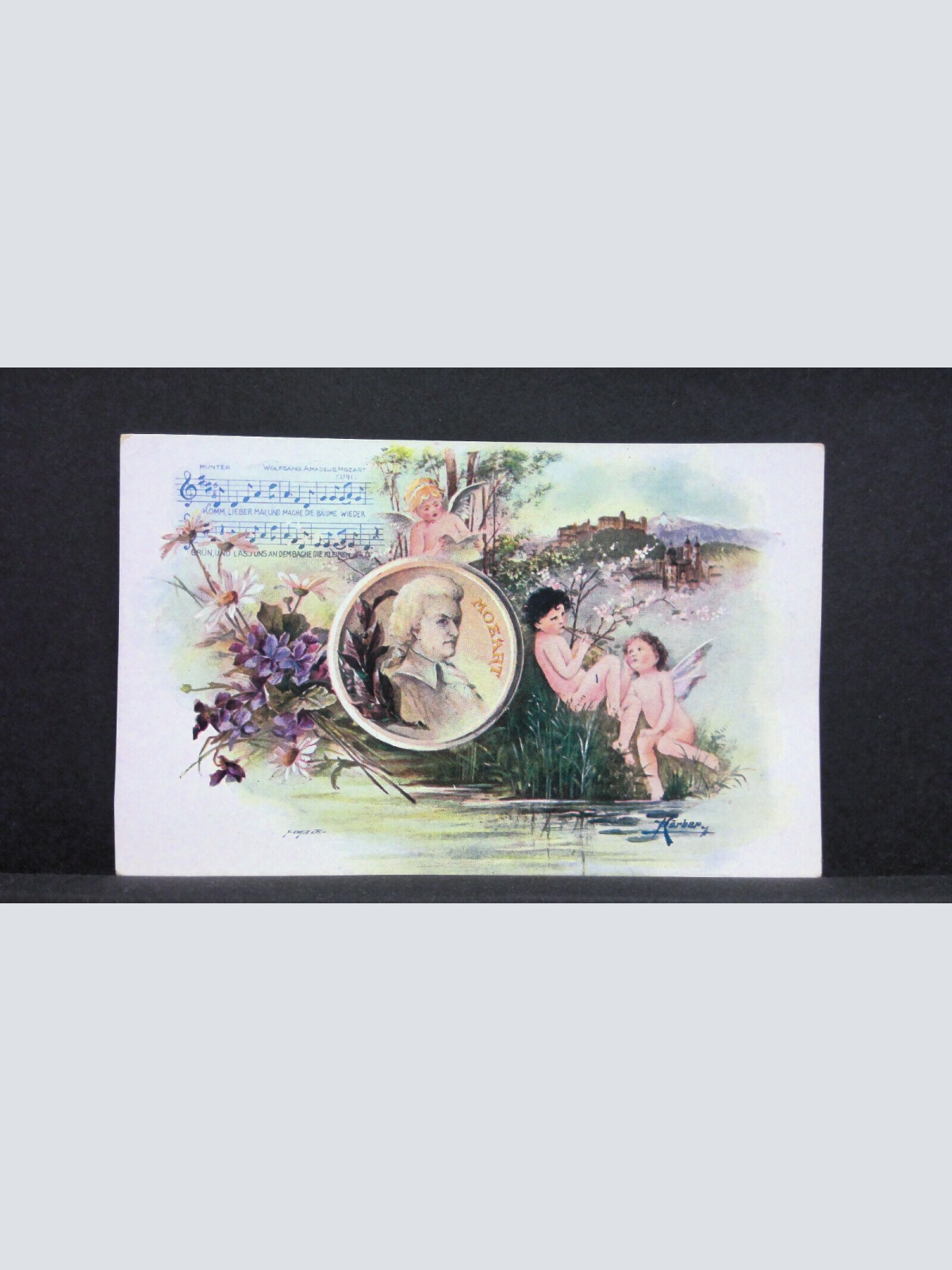 Wolfgang Amadeus Mozart Porträt Zeichnung Engel JW 165628