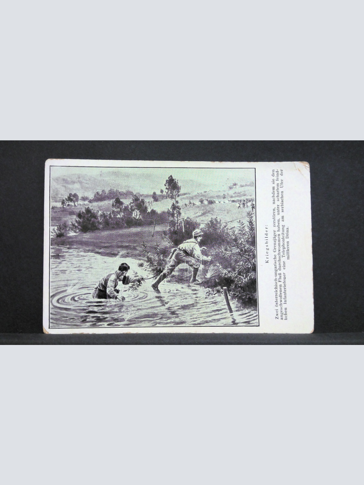 Kriegsbilder Grenzjäger Fluss Soldaten Österreichische Armee JW 165484