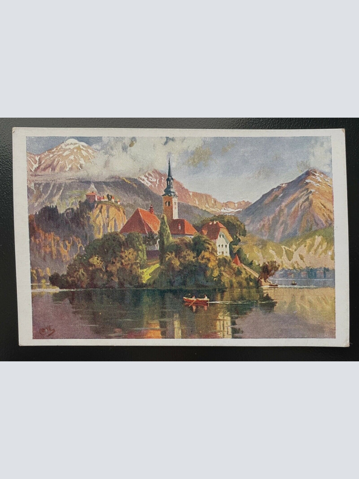 Bled See Insel Blejski Otok Kirche R.Marčić Gebirge Burg Slowenien 402488 TH A