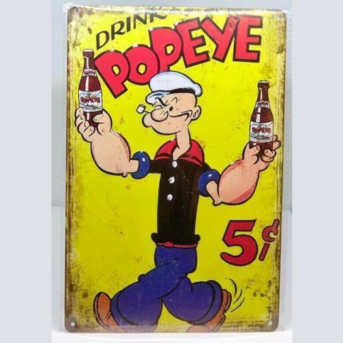 Nostalgie Nostalgie Retro Schild "POPEYE Drink" 30x20 12026