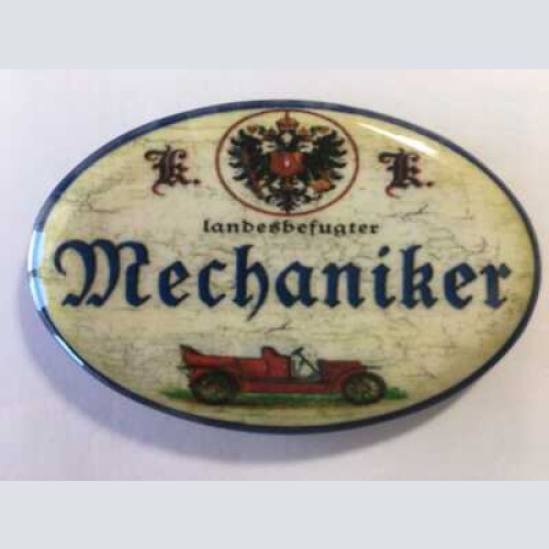 Nostalgie flaschenöffner magnet landesbefugter mechaniker auto oldtimer