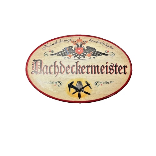 K&K Nostalgie Flaschenöffner Magnet Dachdeckermeister 7x4,5cm