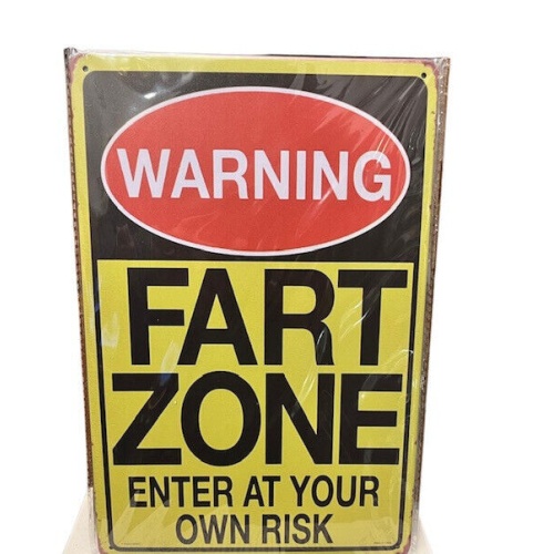 Nostalgie Vintage Retro Blechschild "Warning Fart Zone"   30x20    000AC