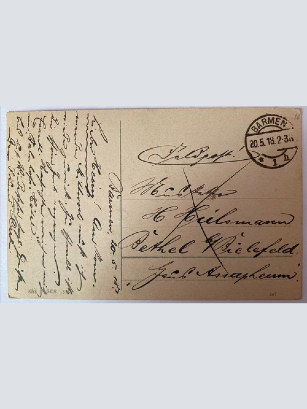 Grußkarte, "Herzliche Pfingstgrüße", Baum, Zaun 410023 AH