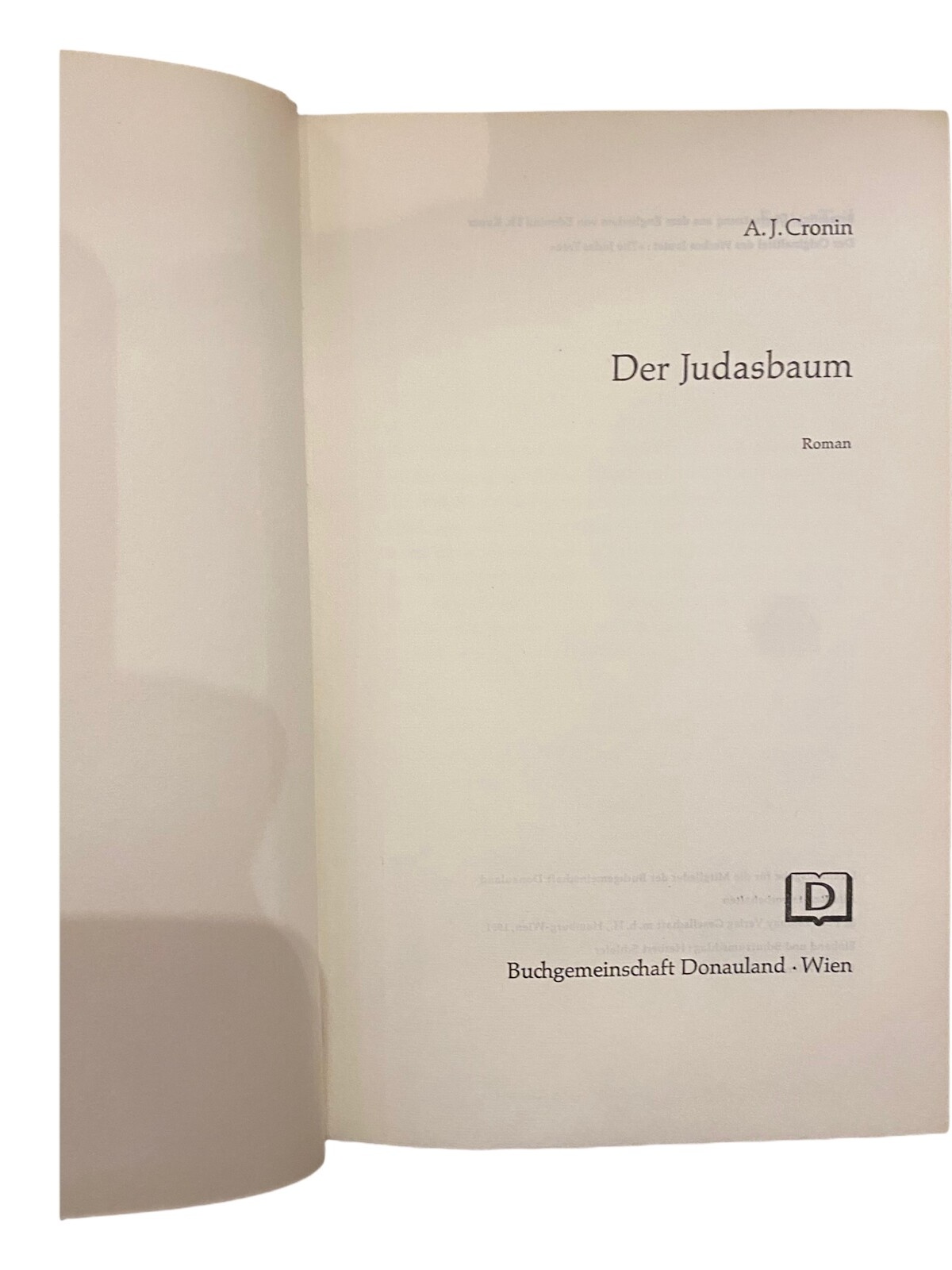 1304 A. J. Cronin DER JUDASBAUM HC ROMAN HISTORISCHER