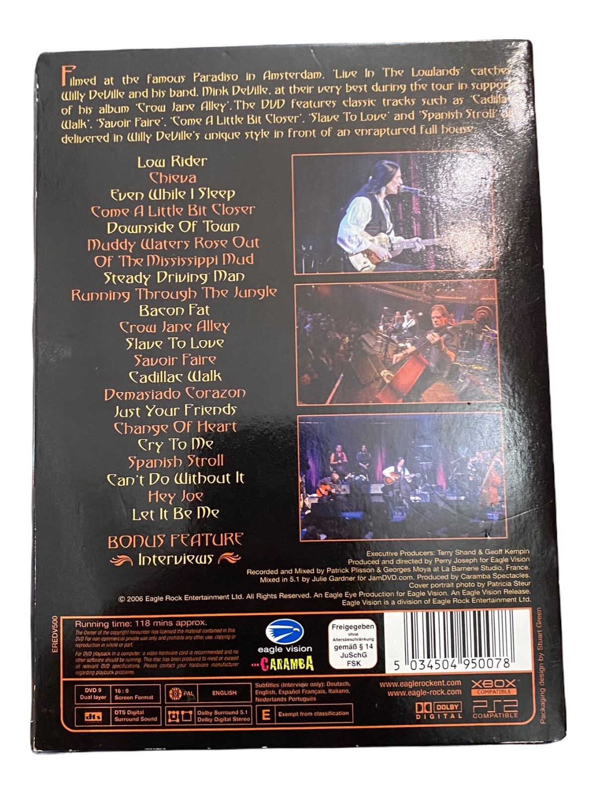 1499 Eagle Rock Entertainment Ltd. WILLY DEVILLE LIVE IN THE LOWLANDS HC