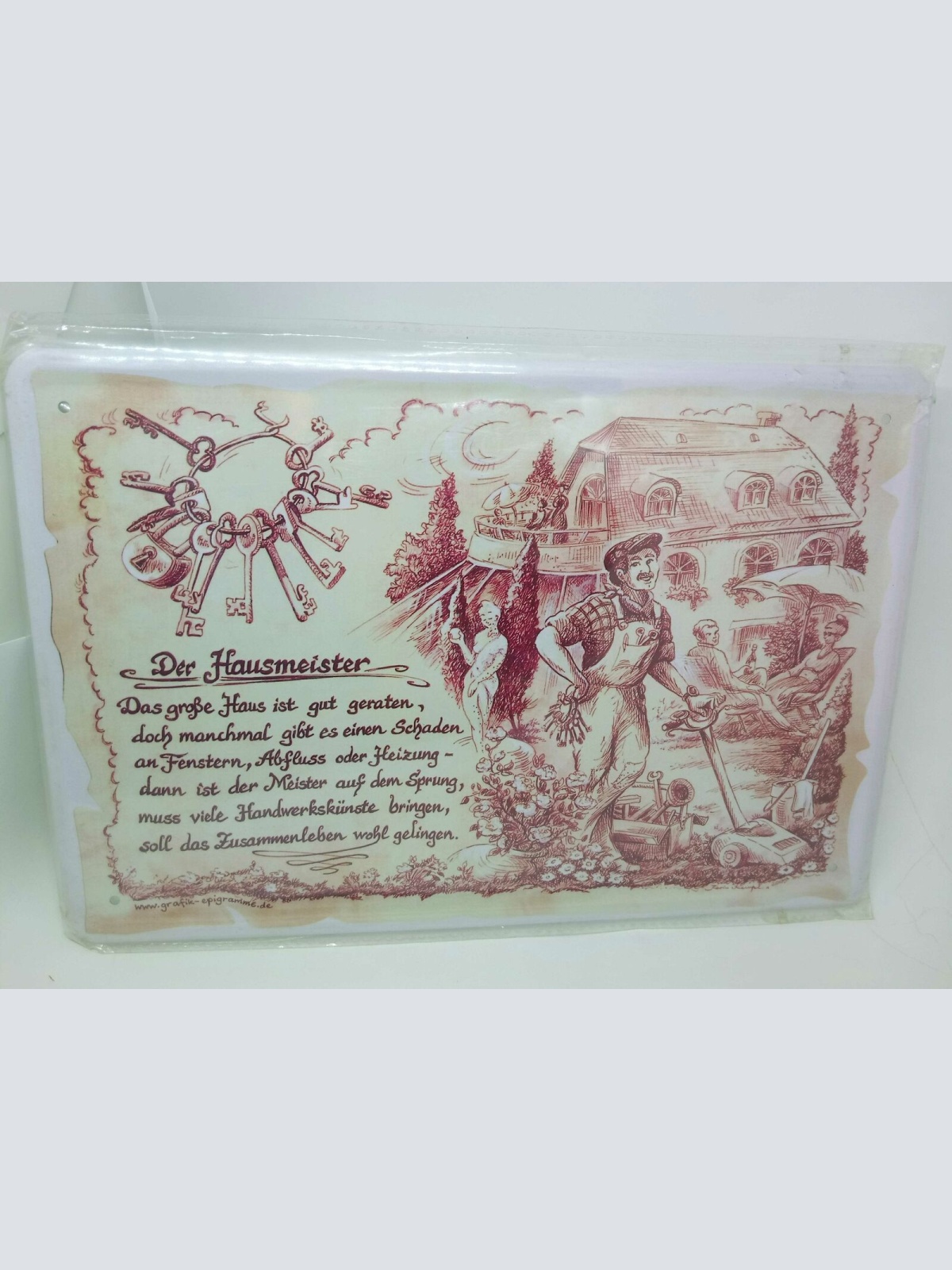 Nostalgie Vintage Retro Schild Spruch der Hausmeister 30x20 cm 60232