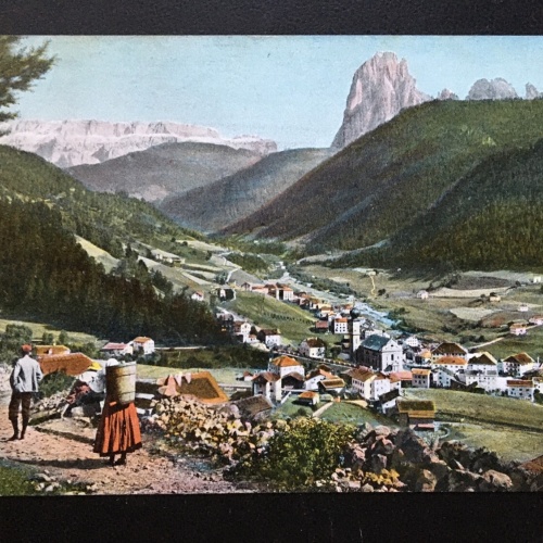 St. Ulrich - Blick auf Ort - gegen Langkofel - Südtirol Italien 400699 TH A