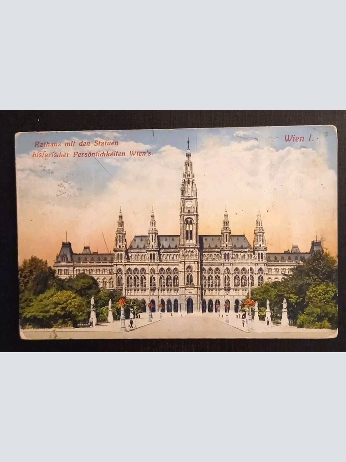 Wien Rathaus Mit Statuen 30087 gr I