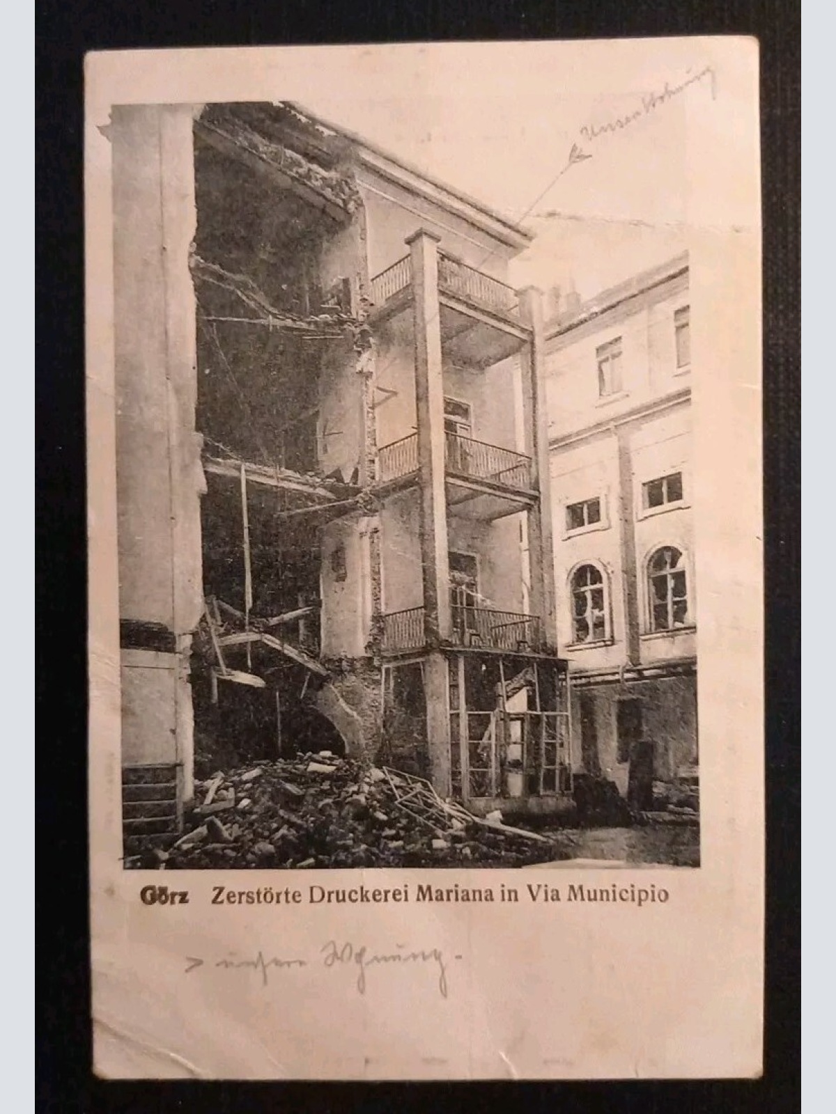 Görz Zerstörte Druckerei Mariana Italien 170053 gr I