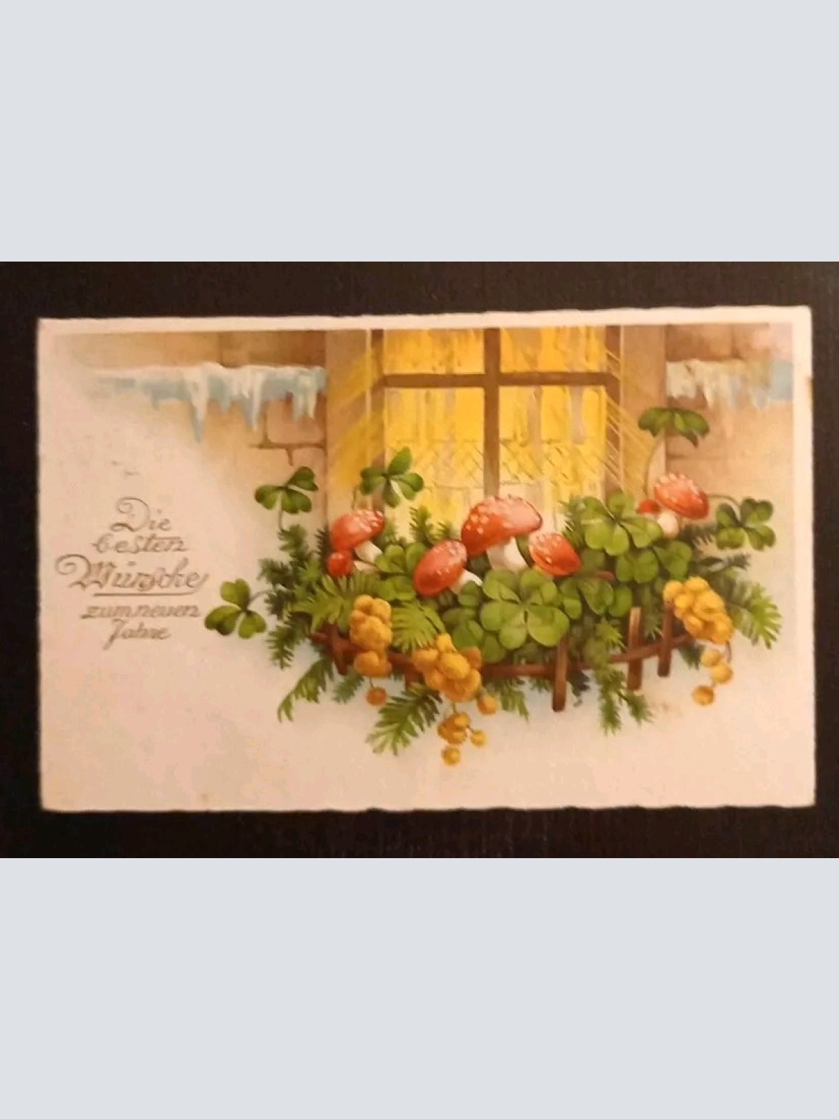 Wünsche Zum Neuen Jahr Klee Und Fliegenpilze 42104 gr I