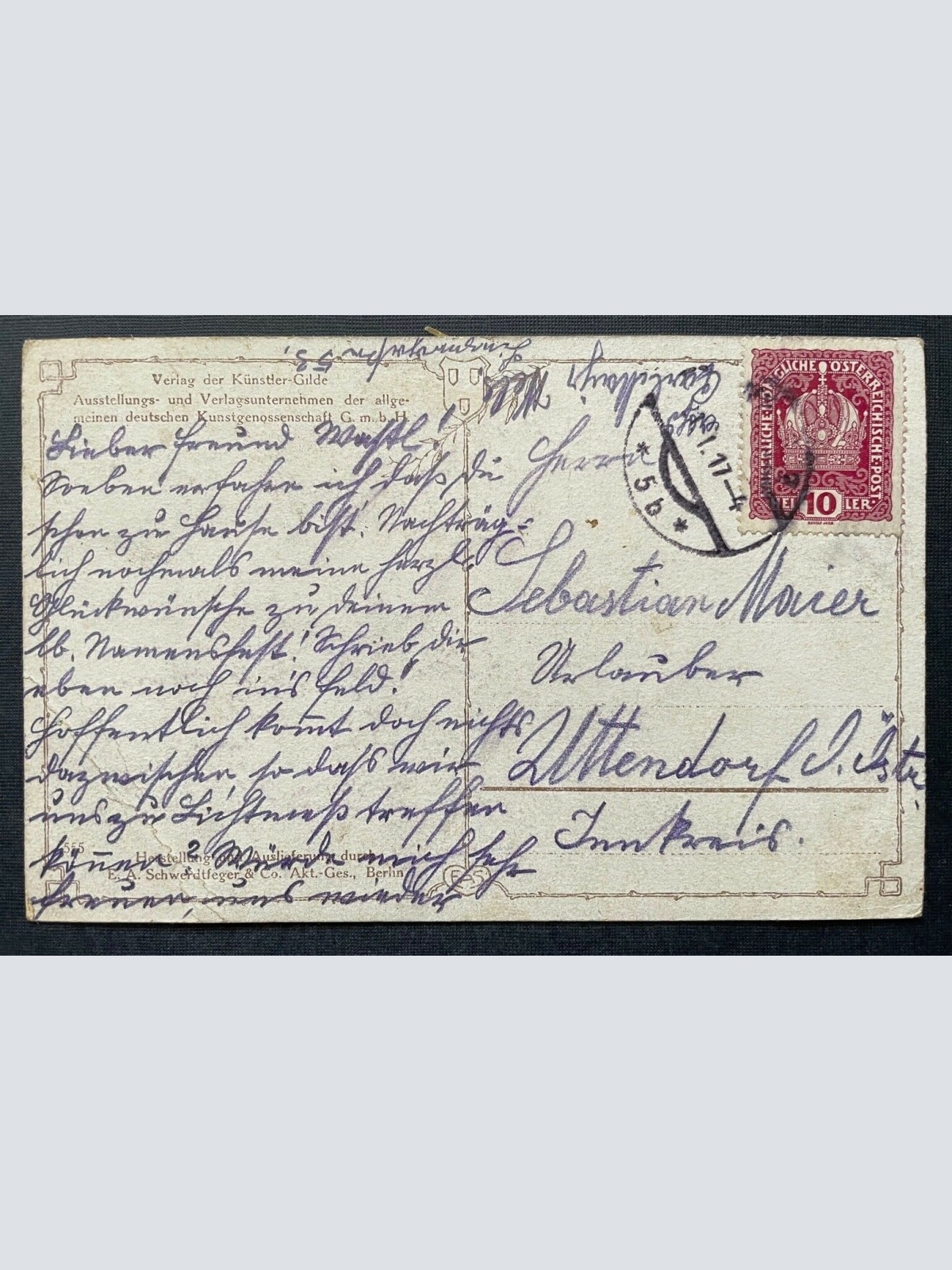 Malerei Lebensfreud C.Philipp Familie Feier Kleid Tracht Hut Bart Kind 400344 TH