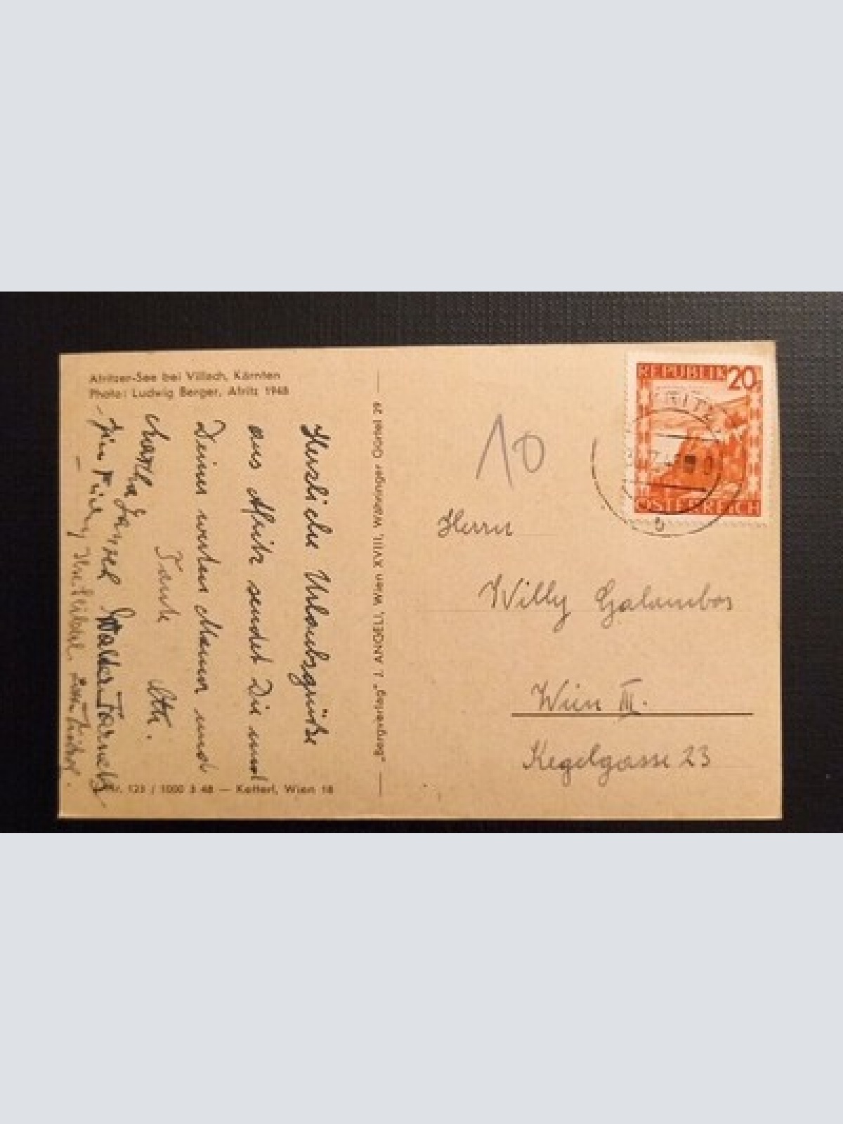 Ansichtskarte Afritzer See Bei Villach Kärnten Ga B