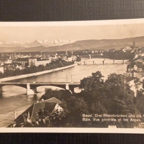 Ansichtskarte Schweiz Basel Drei Rheinbrücken Und Die Alpen Bale Ga B