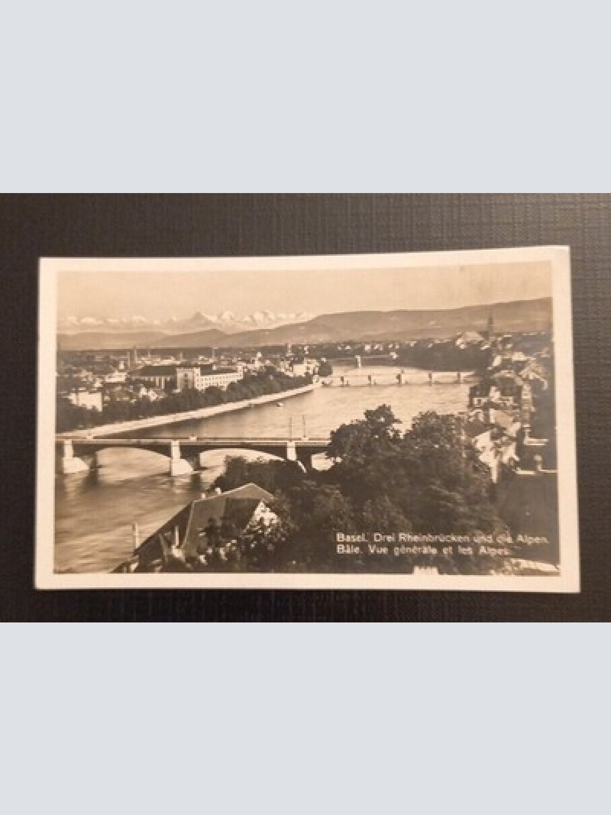 Ansichtskarte Schweiz Basel Drei Rheinbrücken Und Die Alpen Bale Ga B