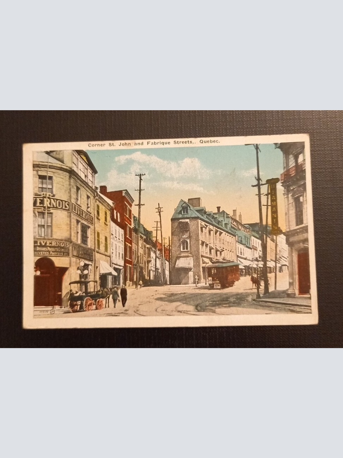 Corner St.John And Fabrique Streets Quebec Straßenbahn Und Pferd 118040 Ga E