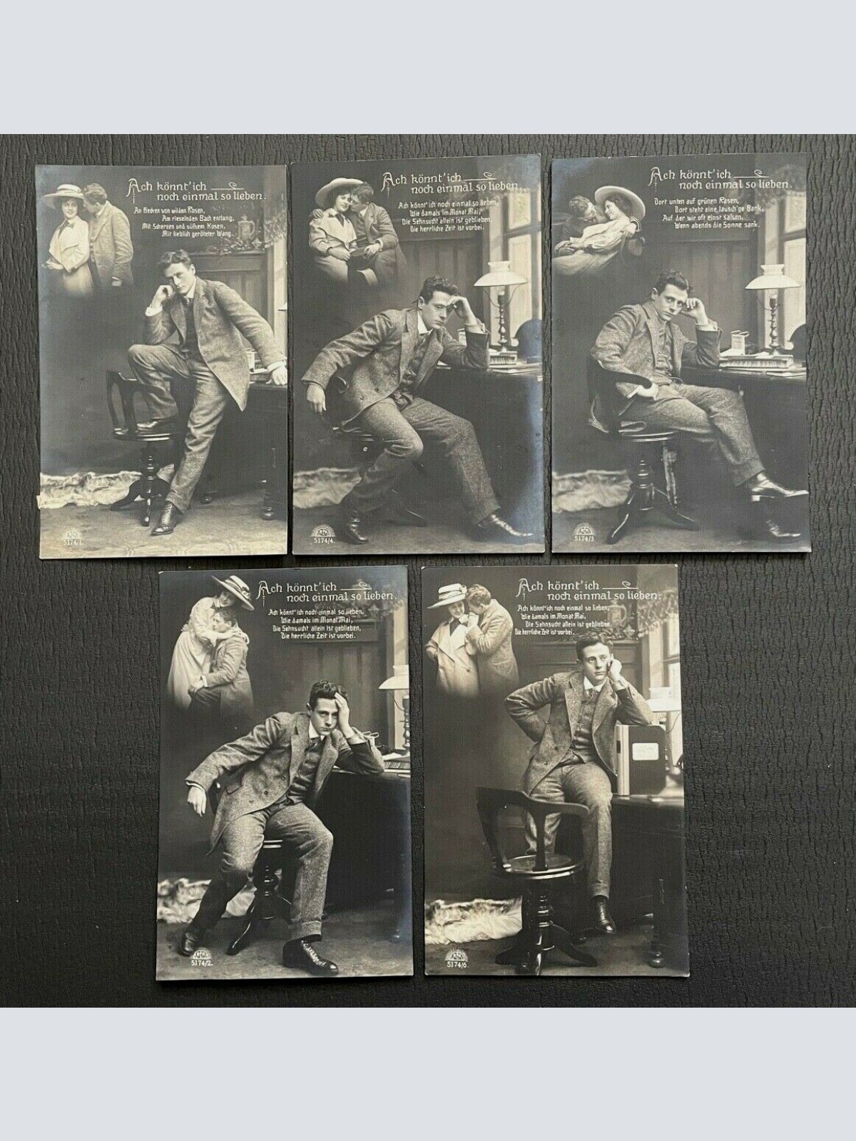 5er Set Könnt ich noch einmal so lieben Mann Frau Paar Sehnsucht Anzug 410788 F