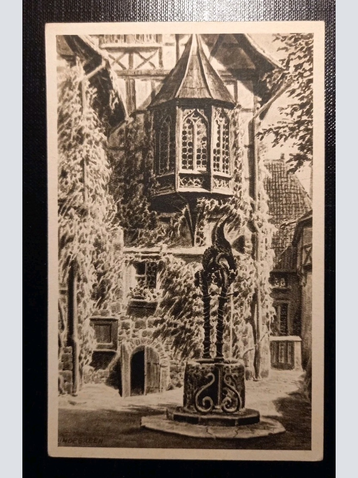 K.Lindegreen Wartburg Hof Mit Brunnen Gr