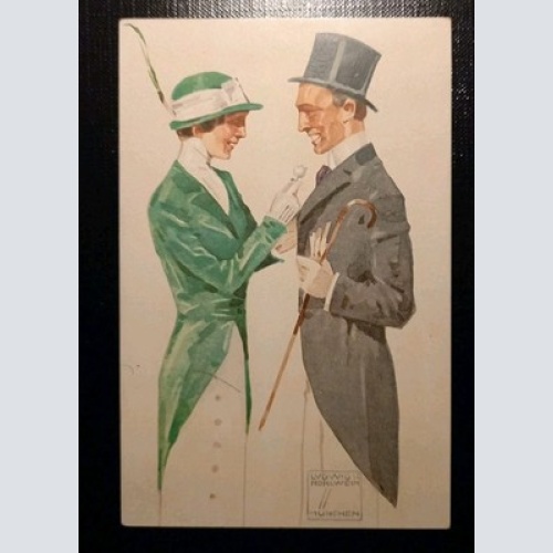 Bayerischer Blumentag Frau Und Mann Im Frack 800055 Gr