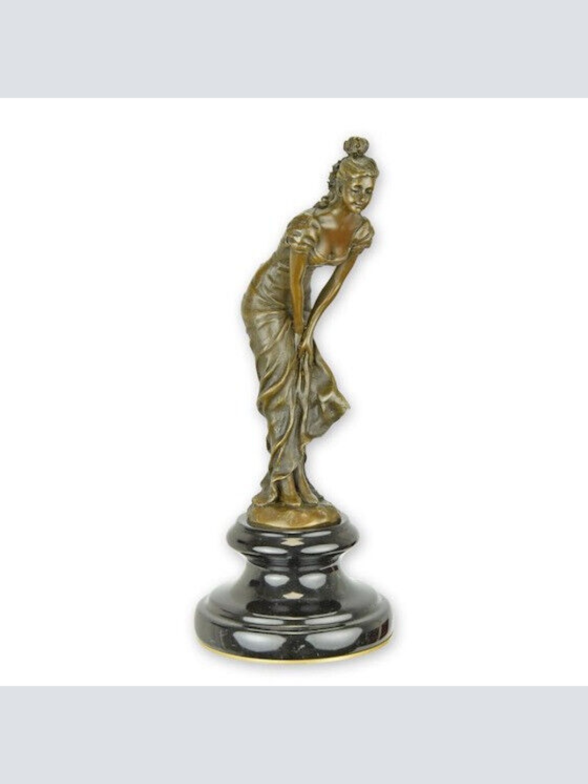 Bronze Skulptur auf Marmor Block Tänzerin (Bronze Platte unter Sockel) NLBM-7