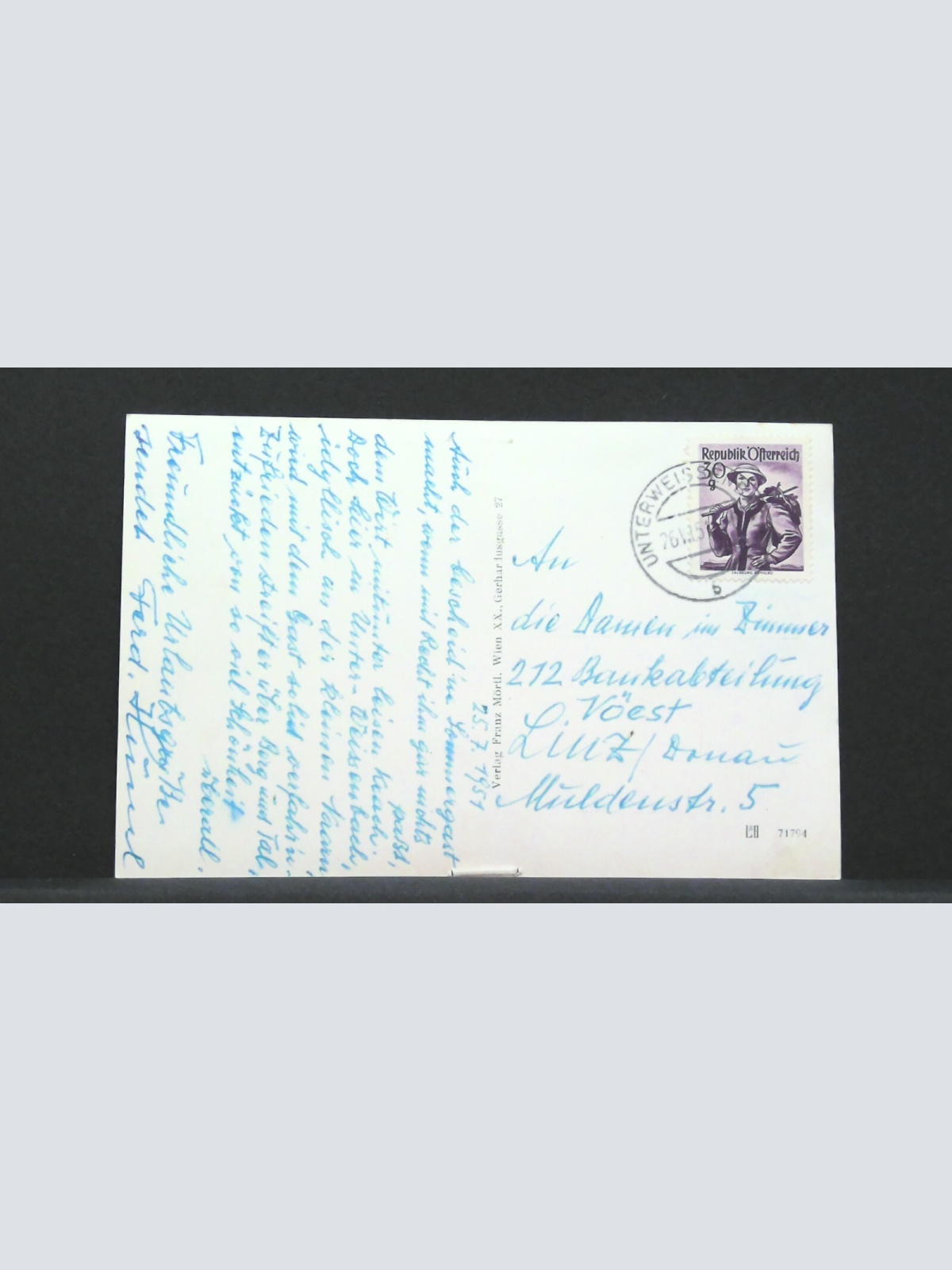 Sommerfrische Unterweißenbach Oberösterreich JW 500165 F