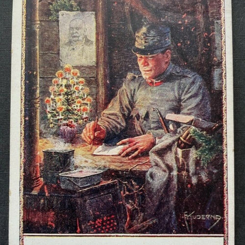 Weihnachten 1915 Soldat Uniform Feldmütze Brief Weihnachtsbaum Krieg 400363 TH G