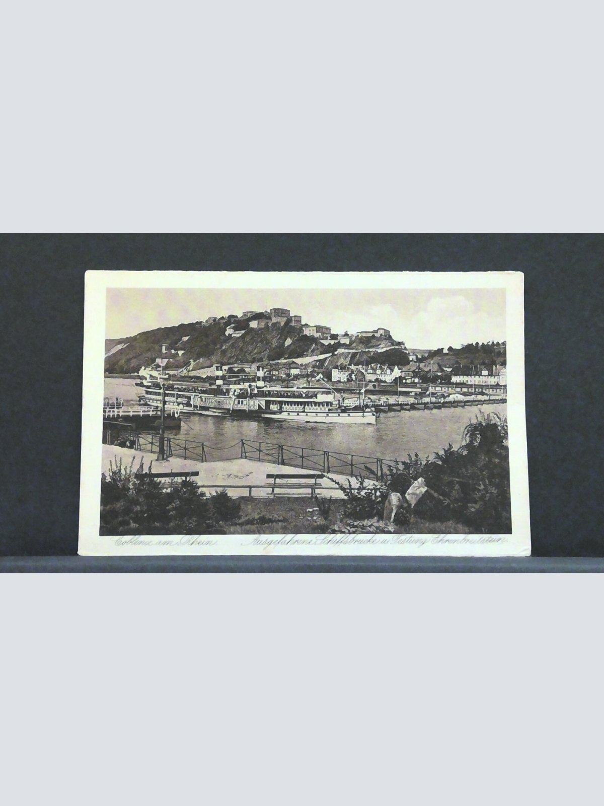 Coblenz am Rhein Ausgefahrene Schiffsbrück Festung Ehrenbreitstein JW 401209 F